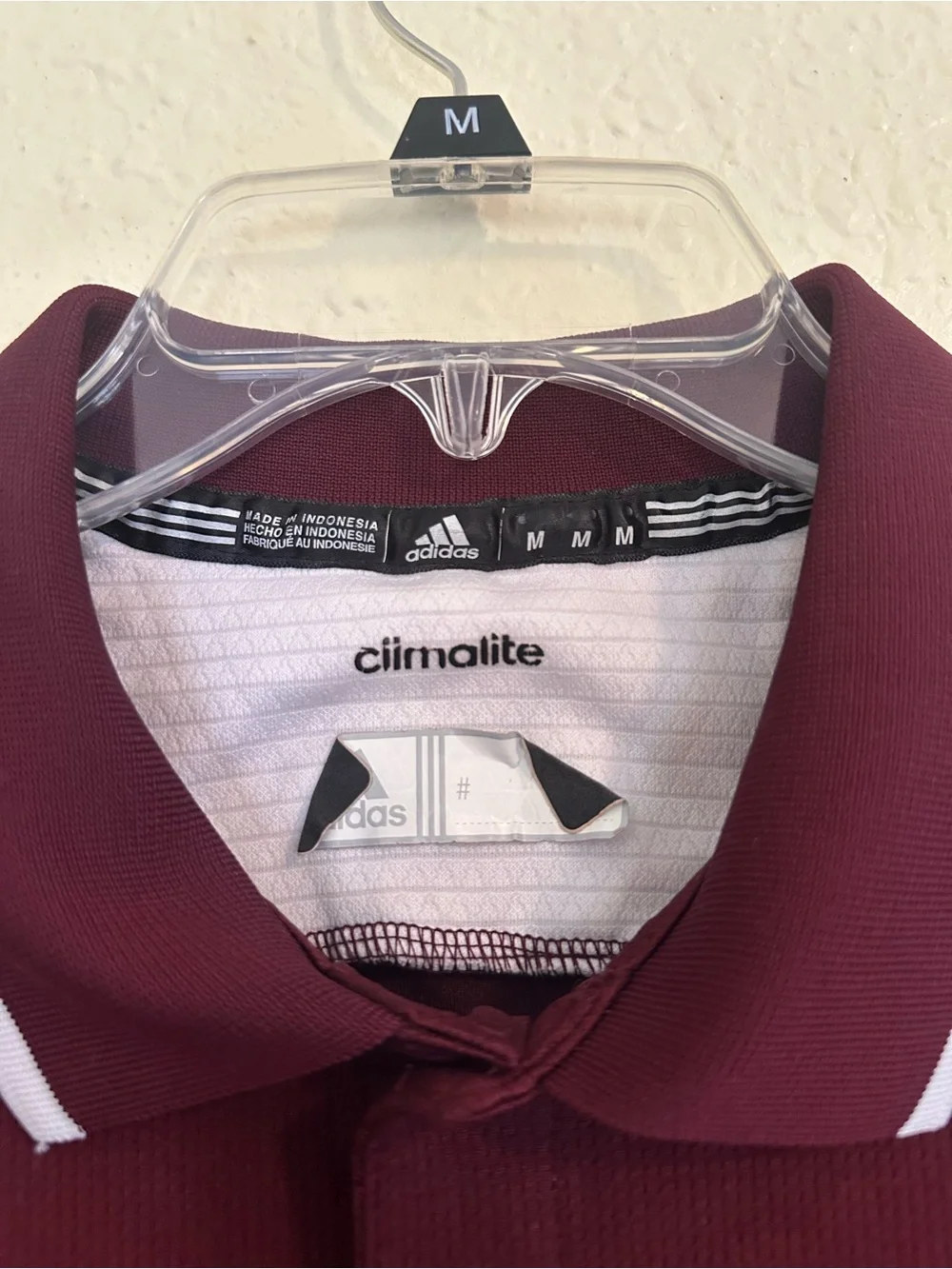 adidas Maroon Polo with White Trim EUC